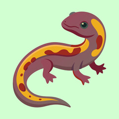 Cartoon newt with unique markings is a cool illustration for amphibians