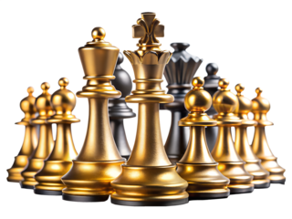 chess king and queen isolated on white background. Transparent PNG Available with high definition quality Available.