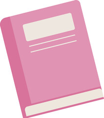 Pink Notebook Illustration – Flat Vector School Book Icon

