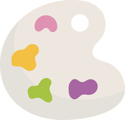 Colorful Paint Palette – Flat Vector Art Tool Illustration

