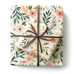 2D flat Birthday Gift Wrapping vector illustration, isolated on a white background.