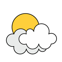 sunny cloud icon vector symbol of weather illustration