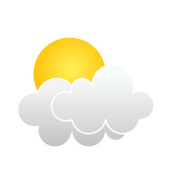 sunny cloud icon vector symbol of weather illustration