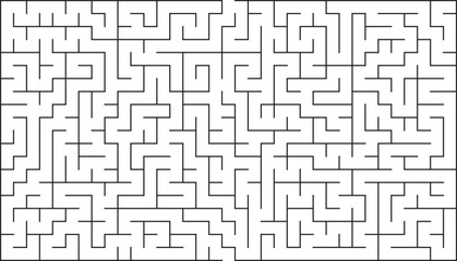 Complex Rectangular Maze Puzzle Paths, Walls, and a Solution