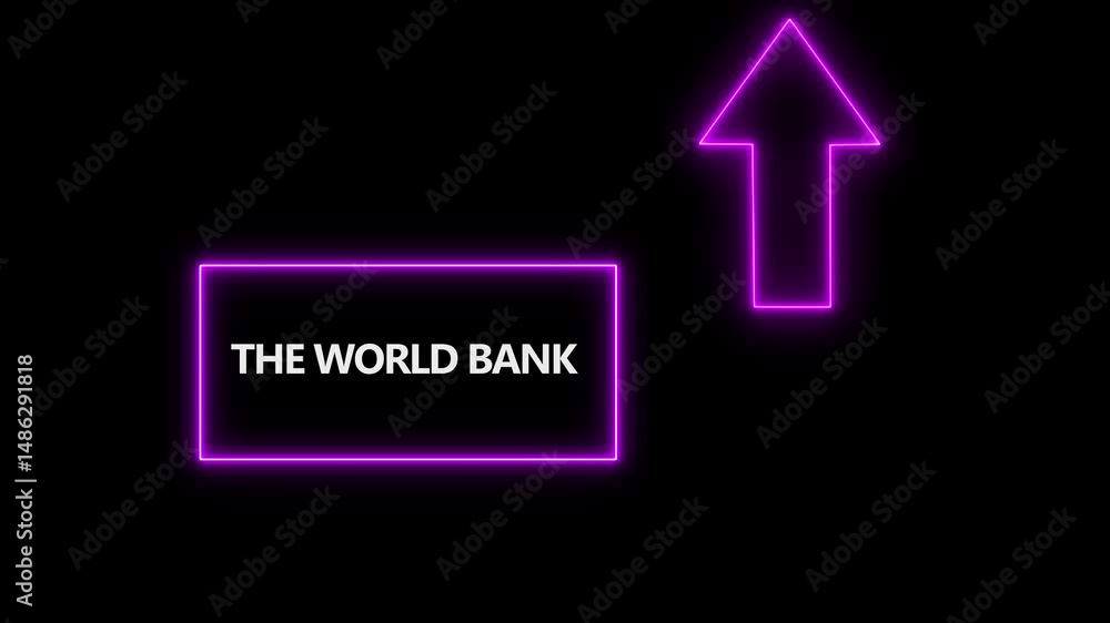 Poster arrow bouncing slide to up. arrow pointing to the world bank way. animated arrow icon pointing with 