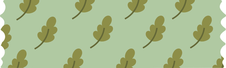 Oak Leaf Pattern Tape – Flat Vector Decorative Strip