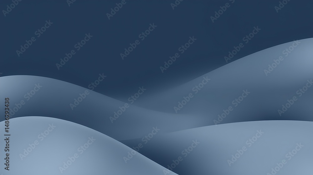 Poster abstract blue gradient background with smooth wavy shapes for modern design concepts