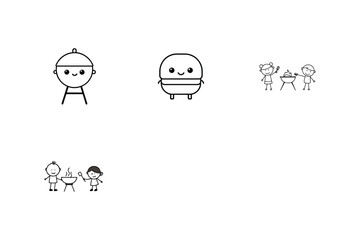 set of funny cartoon people