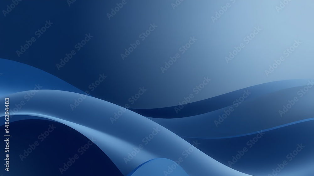 Poster abstract blue wavy background with smooth gradient for modern design and website templates