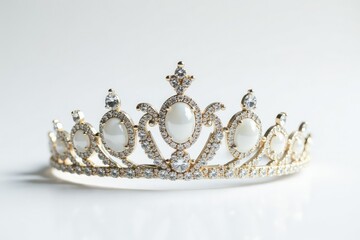 Elegant bridal tiara on white background, perfect for wedding websites and invitations , royal, marriage
