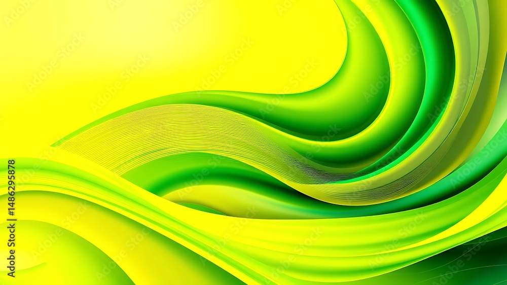 Aufkleber abstract flowing green and yellow gradient background suitable for various graphic design projects
