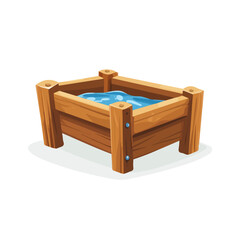 Water Trough 2D flat vector illustration, isolated on a white background.