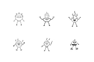 Naklejka premium set of funny cats