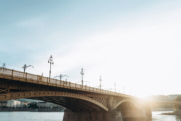 A stunning view of the iconic Chain Bridge, a historic landmark connecting Buda and Pest in Hungary