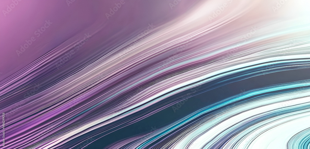 Poster Abstract flowing lines in shades of purple blue and white creating a visual texture and smooth gradients for artistic background design