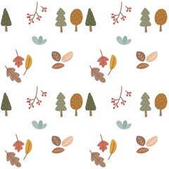 seamless pattern with autumn leaves