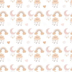 seamless pattern with rainbow