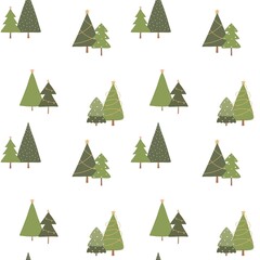 christmas trees seamless pattern