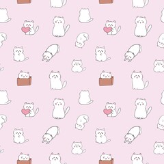 seamless pattern with baby cat