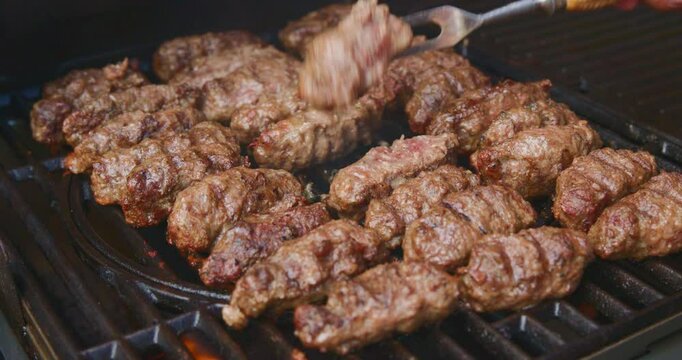 close-up barbecue cevapcici