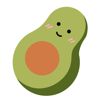 Cute avocado hand drawn