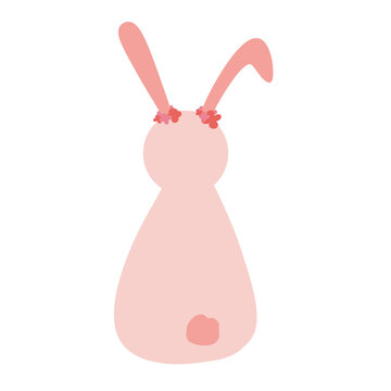 Back of pink rabbit 