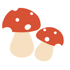 Cute red mushroom cartoon