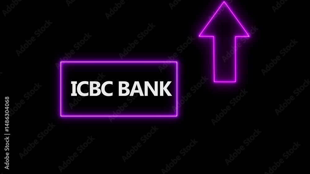 Poster arrow bouncing slide to up. arrow pointing to icbc bank way. animated arrow icon pointing with pink 
