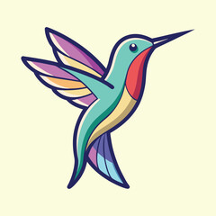 vector illustration of an hummingbird