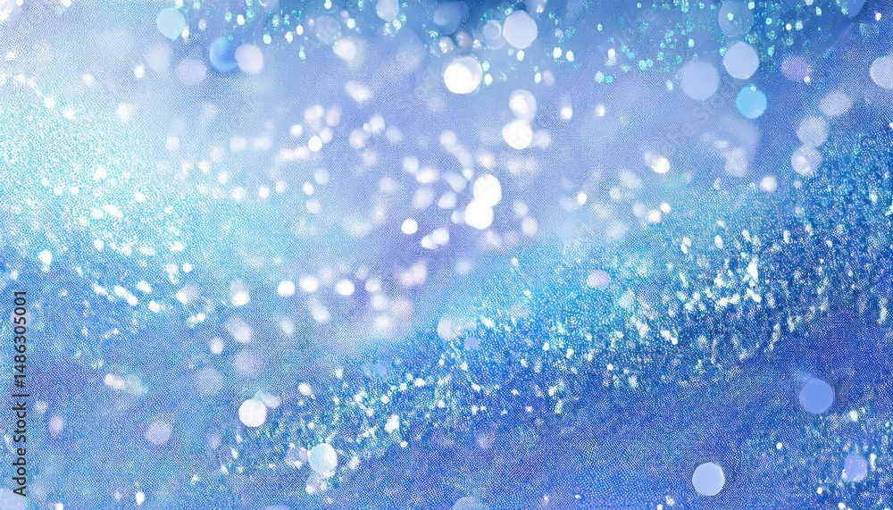Poster ethereal blue bokeh glitter texture for dreamy backgrounds, branding, and elegant print design