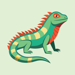vector illustration of a cartoon iguana