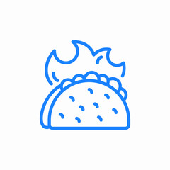 spicy taco food icon sign vector