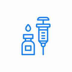 syringe and medication or vaccine vial icon sign vector