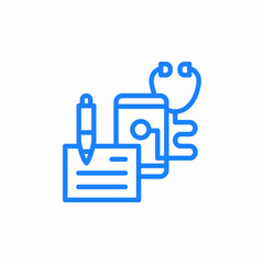 tablet with heartbeat chart and pen medical records diagnostics online consultation with doctor icon sign vector