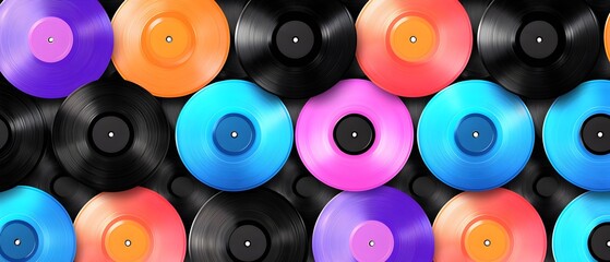 Three blue records are shown on a white background