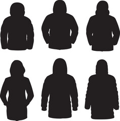 Silhouette Winter Coats: Hooded Jackets in Various Styles