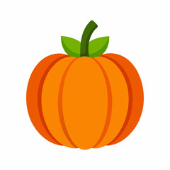 Simple orange pumpkin isolated on white background perfect for halloween projects