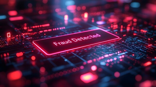 Fraud Detected alert on a corporate security dashboard - Powered by Adobe