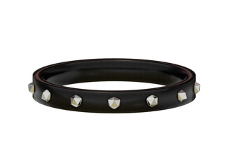 black leather belt. Punk collar. 3D illustration