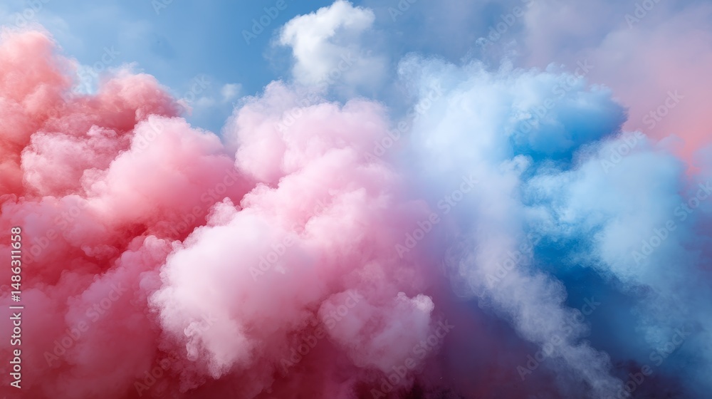 Poster multicolored neon smoke swirls in the air, creating an explosion of colors that evokes energy and mo