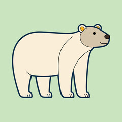 Stylized polar bear illustration with simple features on a light green background