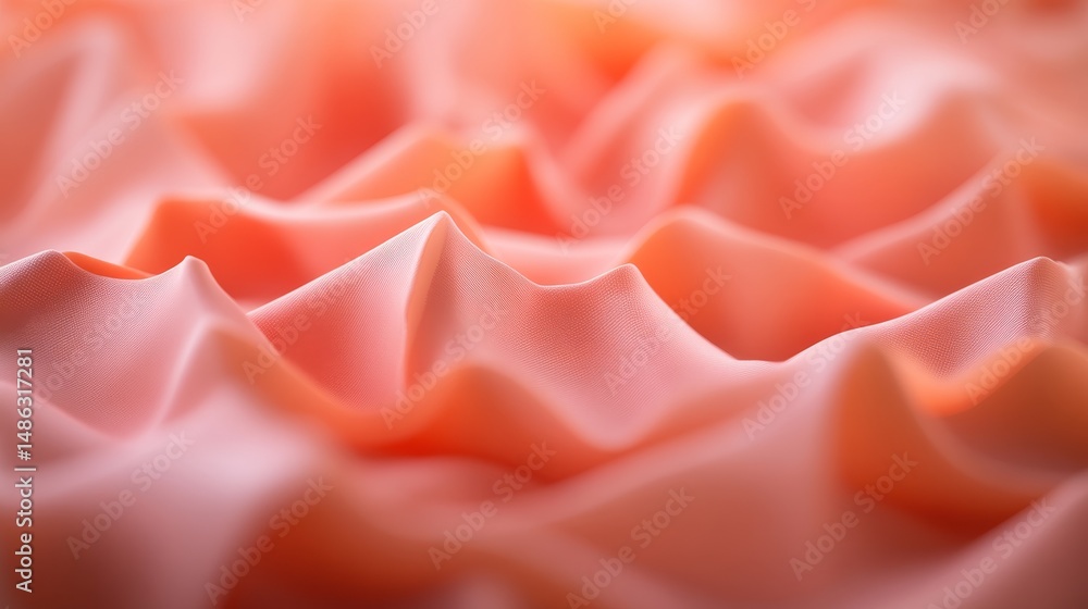 Poster Close-up view reveals a vibrant abstract background featuring undulating wave patterns in warm shades of orange and pink, perfect for design use