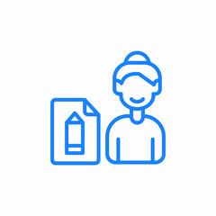 content creator woman icon sign vector