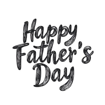 Elegant chalky text illustration celebrating father's day on a black background.