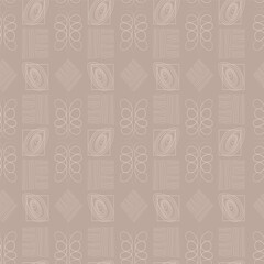 A background-free pattern of simple geometric elements in Scandinavian style in soft pastel tones