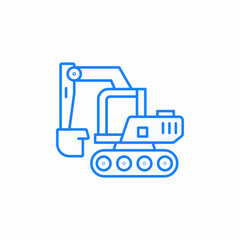 excavator vehicle icon sign vector