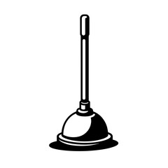 Plunger icon for plumbing service or home maintenance &ndash; concept of toilet unclogger bathroom tool and household emergency