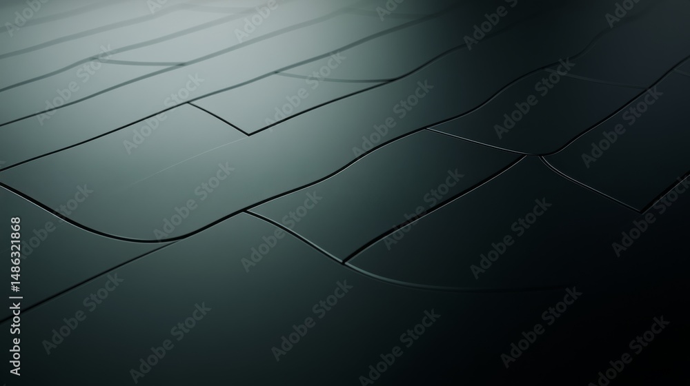 Aufkleber a medium shot captures a black and silver geometric pattern featuring smooth, flowing lines, exuding