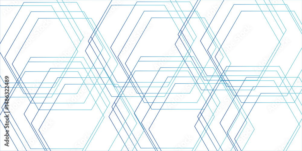 Poster abstract white background with hexagons.. geometric themes of technology, innovation, and structure.