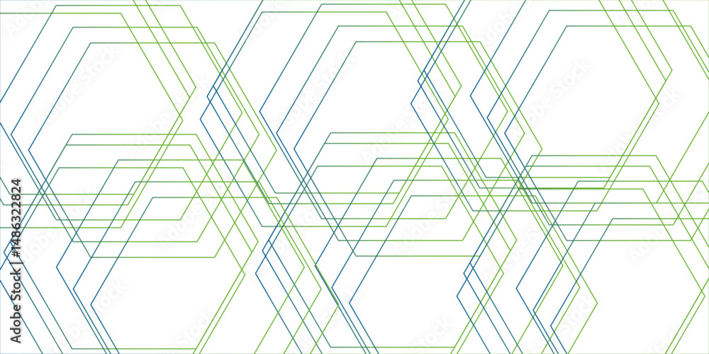 Poster abstract white background with hexagons.. geometric themes of technology, innovation, and structure.
